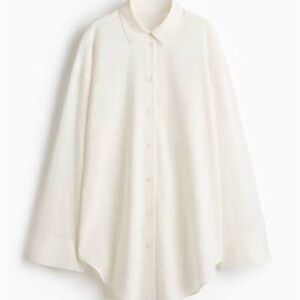 Cream Silk Oversized Blouse